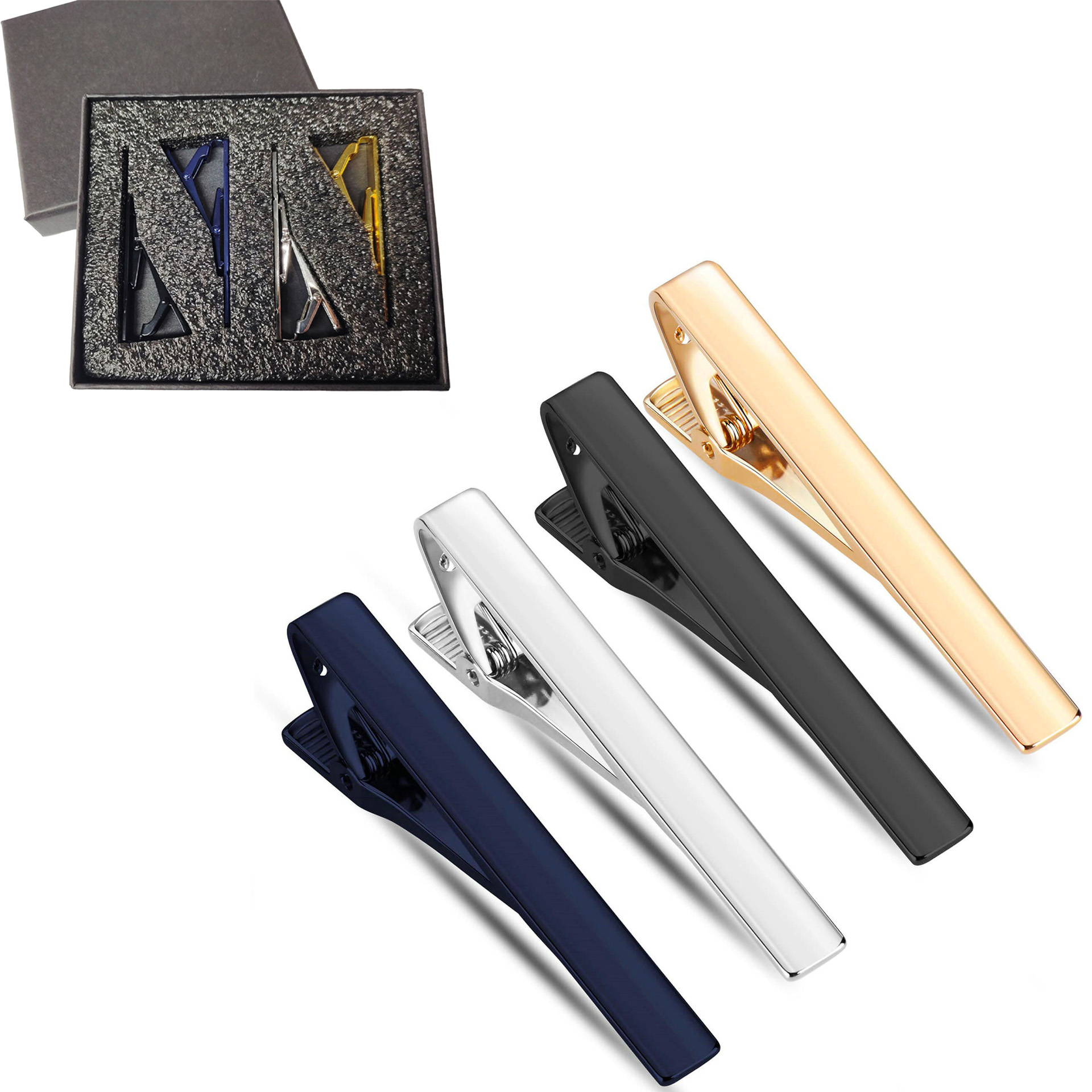 Metal Necktie Tie Clips 1/4/6  - Tie Bar Set Gift recension och pris