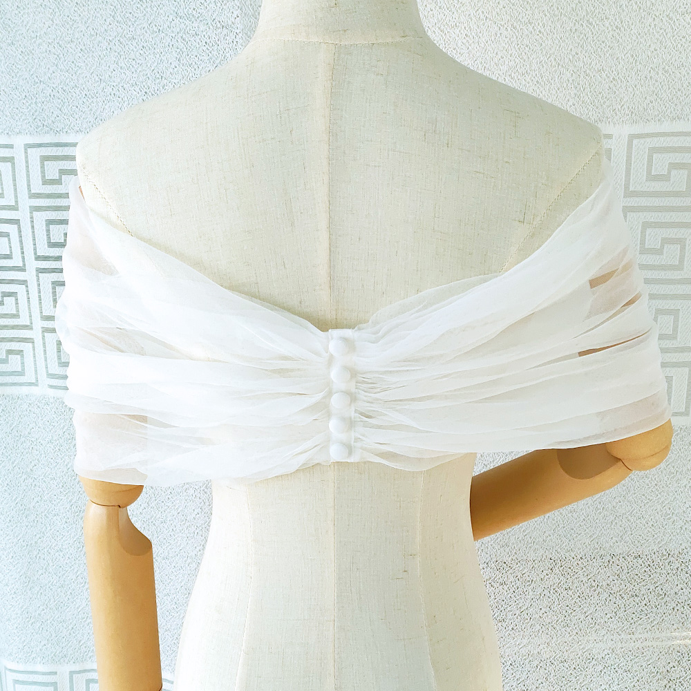Women Pleated Tulle Sheer Wrap - Stole Wedding Shawl recension och pris