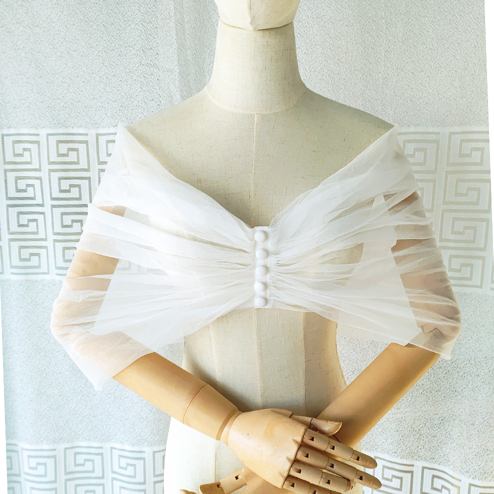 Women Pleated Tulle Sheer Wrap - Stole Wedding Shawl recension och pris