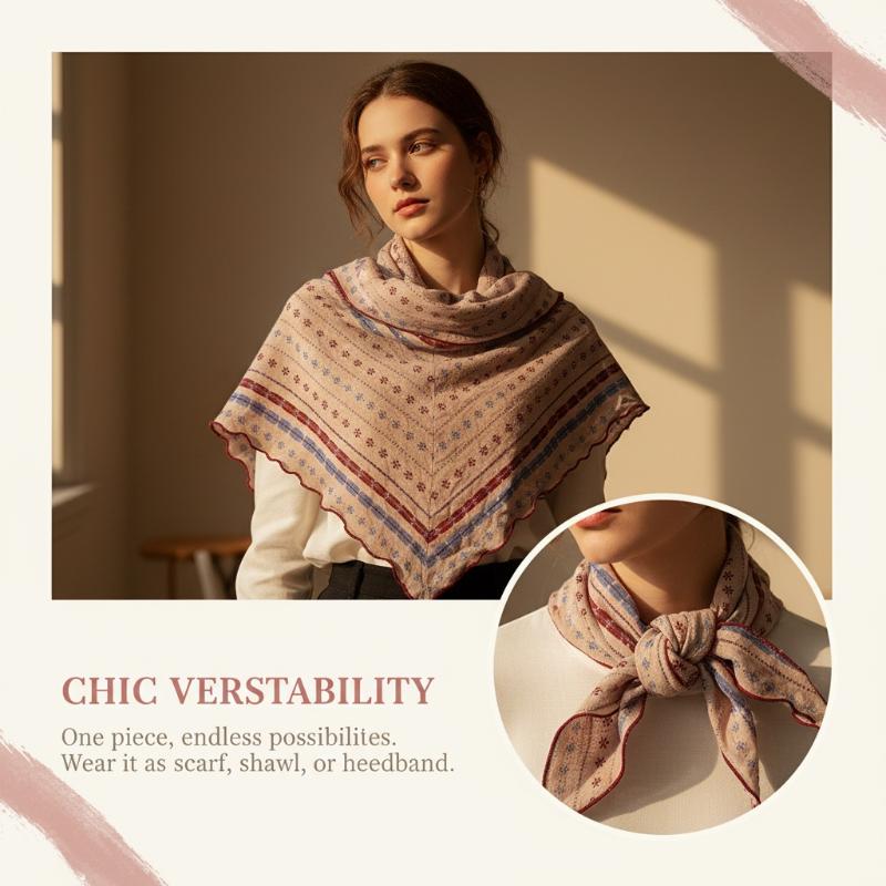 Cotton Linen Triangle Scarf Ca - Bandana Cotton recension och pris
