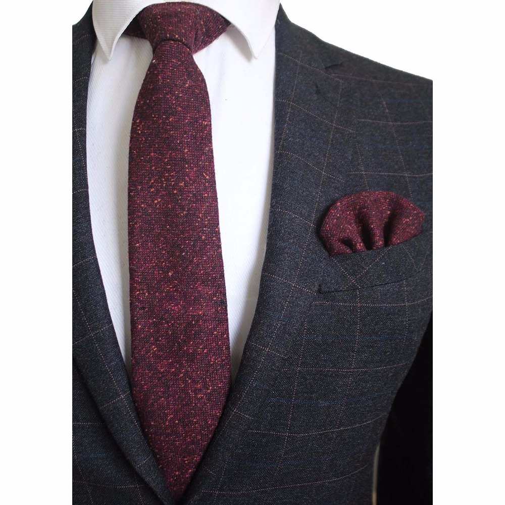 Ricnais 8cm Wool Necktie Solid - Handkerchief Cotton Men recension och pris
