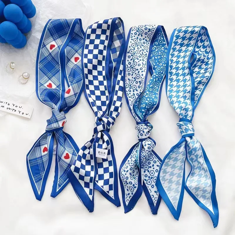 Klein blue silk scarf new chec - Bandana Cotton recension och pris