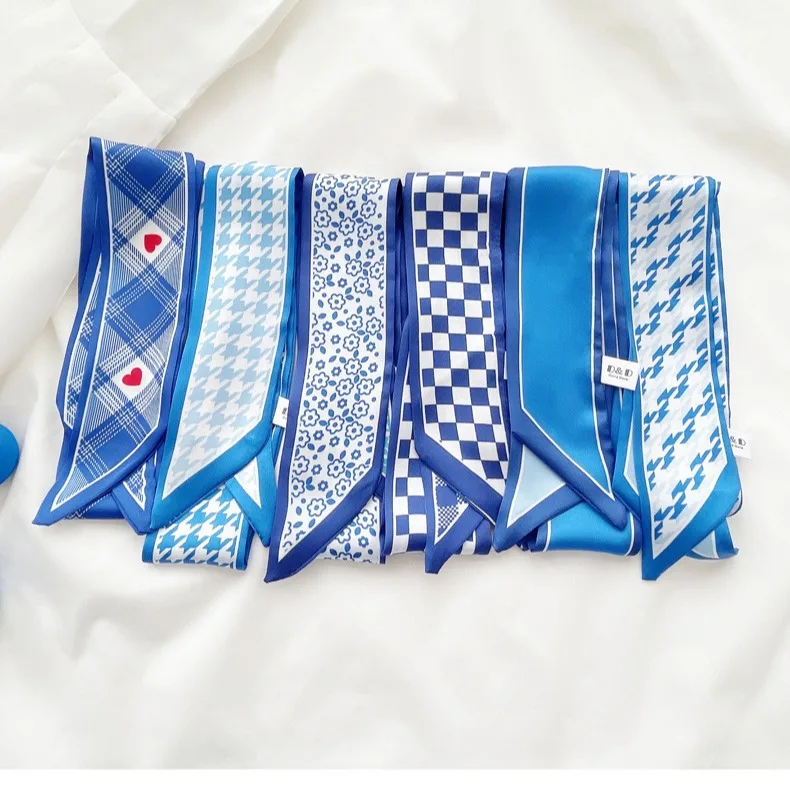 Klein blue silk scarf new chec - Bandana Cotton recension och pris