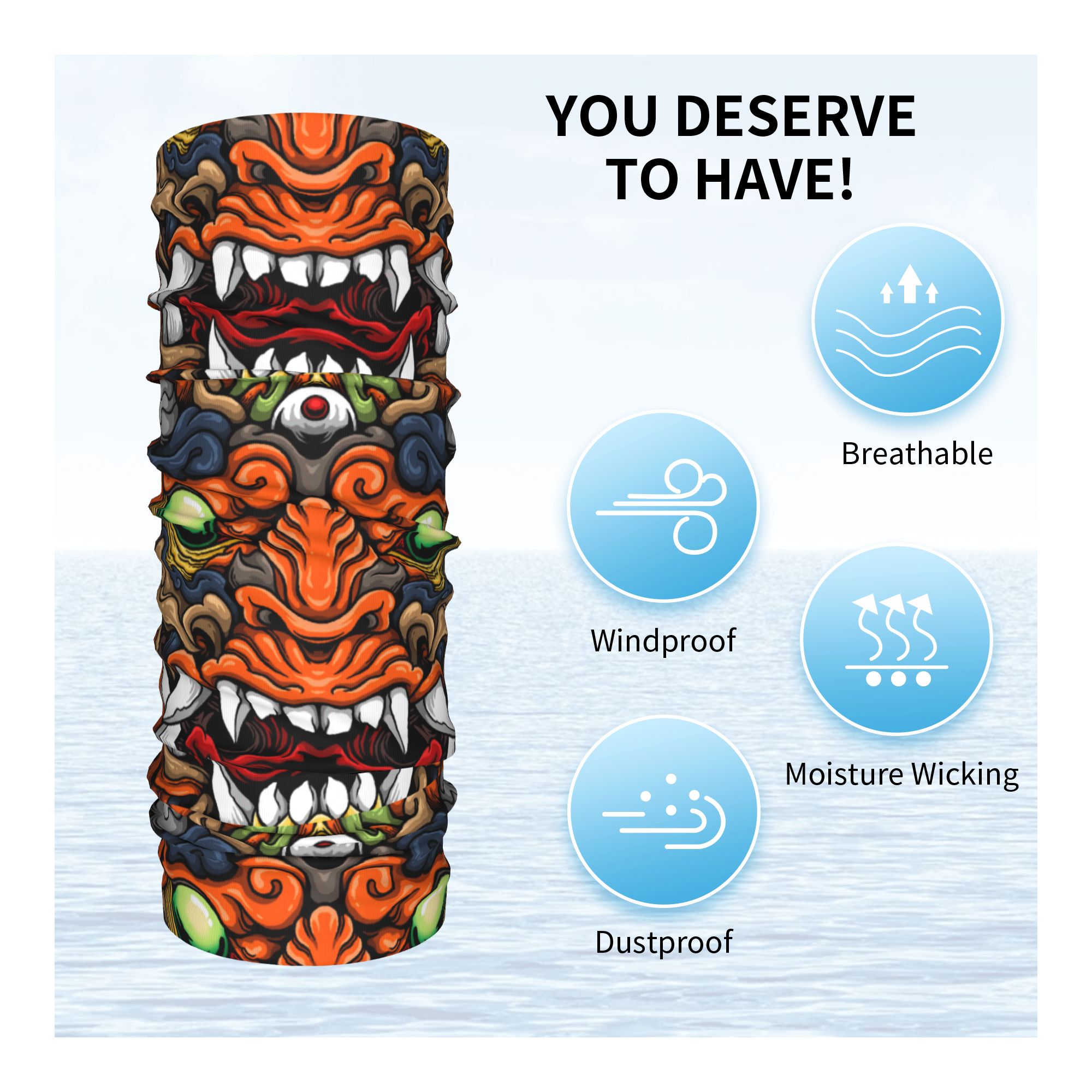 Custom Samurai Demon Oni Winte - Neck Warmer Tube recension och pris
